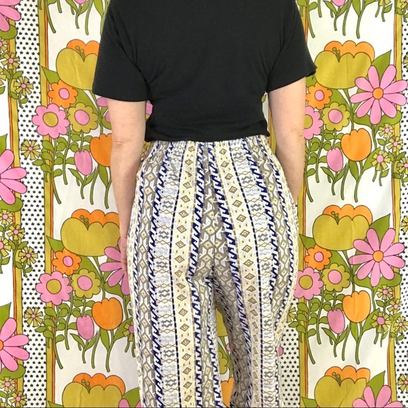 Vintage 80s tribal geo print jeans harem pants S/M - Picture 7 of 8